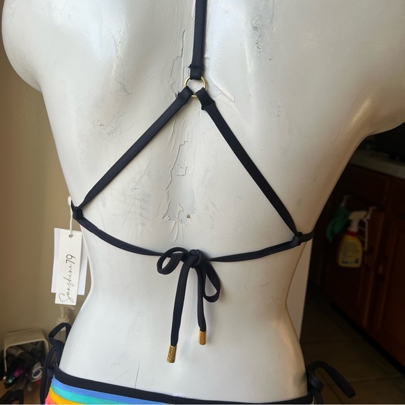 New Sunshine 79 Two Piece Bikini Set Black and White Zebra Print Women's Size 12 - Picture 5 of 11